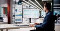 Business Data Analyst Using KPI Data Dashboard Royalty Free Stock Photo