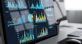 Business Data Analytics Dashboard on Computer Screen Royalty Free Stock Photo