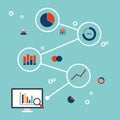 Business data analytics infographic flat design Royalty Free Stock Photo