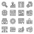 Business and Data Analytics Linear Icons Pack Royalty Free Stock Photo
