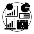Business Data Analytics and Reporting Icons Set Royalty Free Stock Photo
