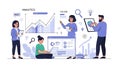 Business Data Analytics Team Working with Charts and Reports Royalty Free Stock Photo