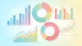Business Data Charts Pie, Bar, and Line Graphs for Analysis Royalty Free Stock Photo