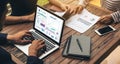 Business data dashboard analysis by ingenious computer software Royalty Free Stock Photo