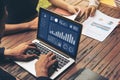 Business data dashboard analysis by ingenious computer software Royalty Free Stock Photo