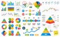 Business data graphs. Financial and marketing chart. Vector