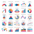 Business data graphs. Vector financial and marketing charts