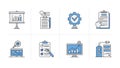 Business and Data Management Vector Icons Set Royalty Free Stock Photo
