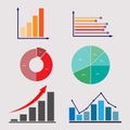 Business data market elements charts diagrams and graphs flat icon design. Royalty Free Stock Photo