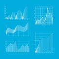 Business data market elements charts diagrams. Graphs flat icons set. Graph curve. Schedule in vector for design and