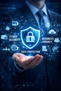 Business Data Protection And Cyber Security Shield Representing Corporate Privacy And Secure Information Systems Royalty Free Stock Photo