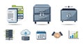 Business, Data Security, and IT Management Icon Set Royalty Free Stock Photo