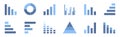 Business data statistic. Graph chart icons set. Annual report presentation. Financial bar sign. Pie chart diagram