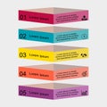 3D infographics in six stages with text numbers Royalty Free Stock Photo