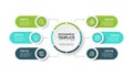 Business data visualization. Process chart. Elements of graph, diagram with 6 steps, options, parts or processes.