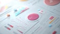 Business data visualizing on report dashboard with charts Royalty Free Stock Photo