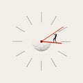 Business deadline vector concept. Symbol of work under pressure, stress. Minimal illustration.