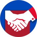 Business Deal Handshake Circle Retro