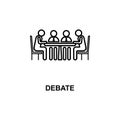 business debate icon. Element of conference with description icon for mobile concept and web apps. Outline business debate icon Royalty Free Stock Photo