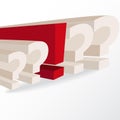 Business decision, conceptual illustration with question marks a Royalty Free Stock Photo