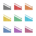 Business decline chart icon, color set Royalty Free Stock Photo