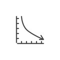 Business decline graph line icon Royalty Free Stock Photo