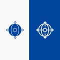 Business, Deployment, Management, Product Line and Glyph Solid icon Blue banner Line and Glyph Solid icon Blue banner Royalty Free Stock Photo