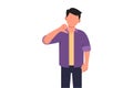 Business design drawing unhappy businessman showing thumbs down sign gesture. Dislike, disagree, disappointment, disapprove, no