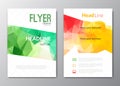 Business design template. Cover brochure book flyer magazine layout mockup geometric triangle polygonal shapes info Royalty Free Stock Photo