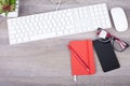 Business desk with a keyboard Royalty Free Stock Photo