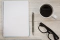 Business desktop objects on a grey table