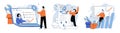 Business development. Business Concept illustrations communicate complex narratives compellingly