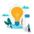 Business development, project and research, testing design for mobile and web graphics vector illustration