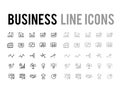 Business devleopment and analyics report vector line icon set