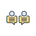 Color illustration icon for Business Dialog, conversation and team