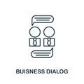 Business Dialog icon from reputation management collection. Simple line element Business Dialog symbol for templates, web design