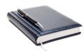 Business diary with pen isolated