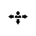 Business Dilemma, Businessman Choices. Flat Vector Icon illustration. Simple black symbol on white background. Business Royalty Free Stock Photo