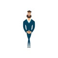 Business dilemma. Businessman looking at the rotating business icons. Concept business illustration.