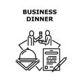 Business Dinner Vector Concept Black Illustration
