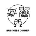 Business Dinner Vector Concept Black Illustration