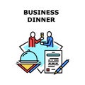 Business Dinner Vector Concept Color Illustration