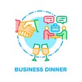 Business Dinner Vector Concept Color Illustration