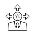 Business direction, opportunity icon. Line, outline symbol