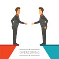Business disagreement overcoming vector concept in flat modern style Royalty Free Stock Photo