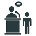 Business discussion, convention . Vector icon which can easily modify or editable