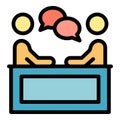Business discussion icon color outline vector Royalty Free Stock Photo