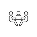 business discussion line icon. Element of business organisation icon for mobile concept and web apps. Thin line business Royalty Free Stock Photo
