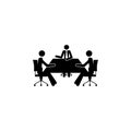 business discussion at the table icon. Element of people at work icon for mobile concept and web apps. Detailed business discussio Royalty Free Stock Photo