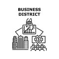 Business district icon vector illustration